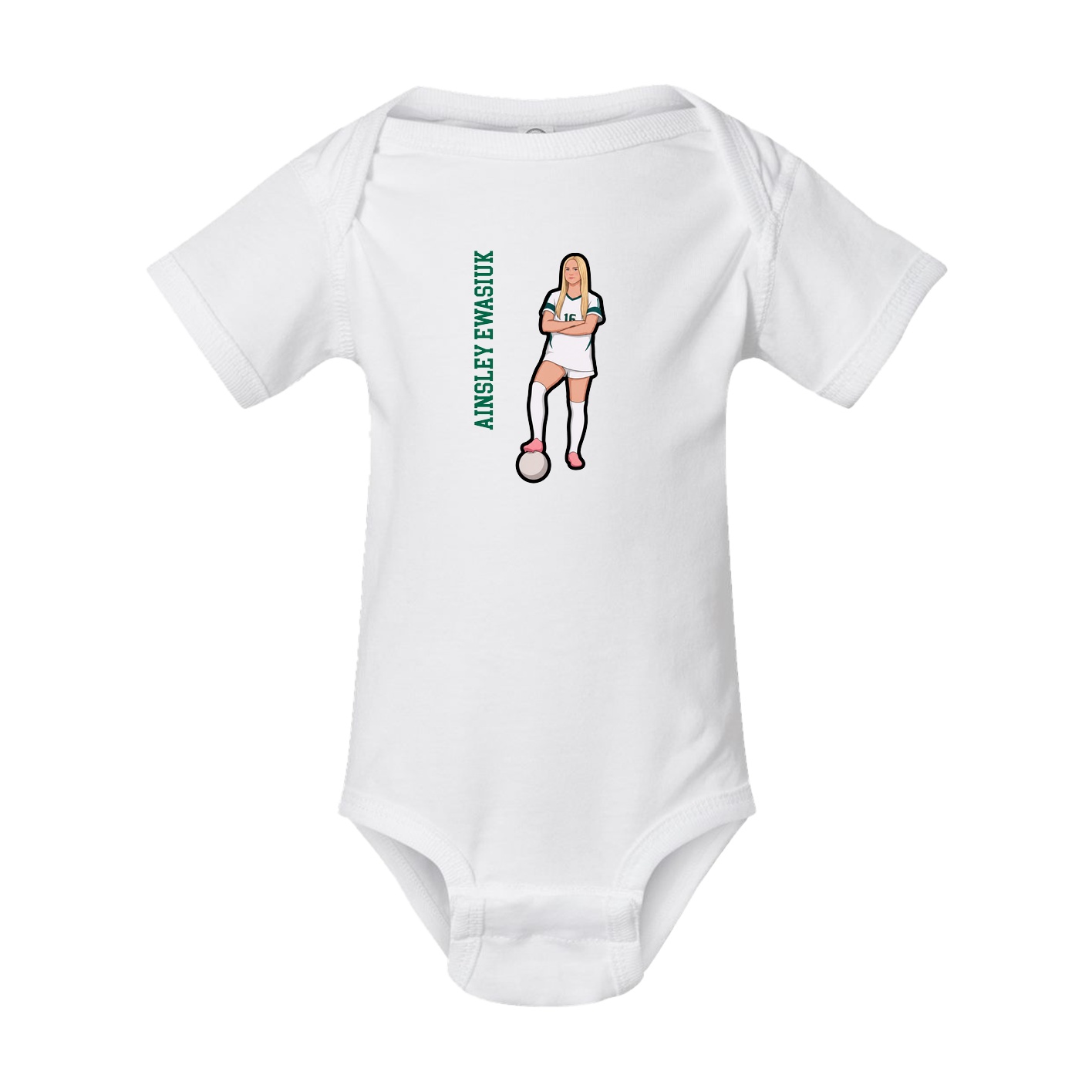 Baby Onesie — Name Vertical in White