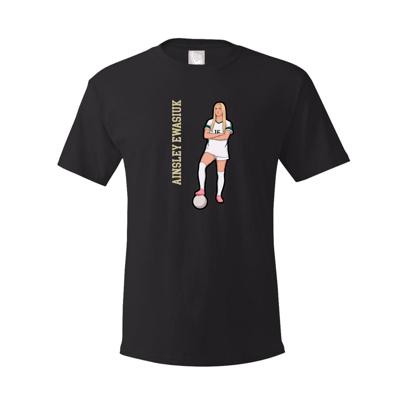 Youth Tee — Name Vertical in Black