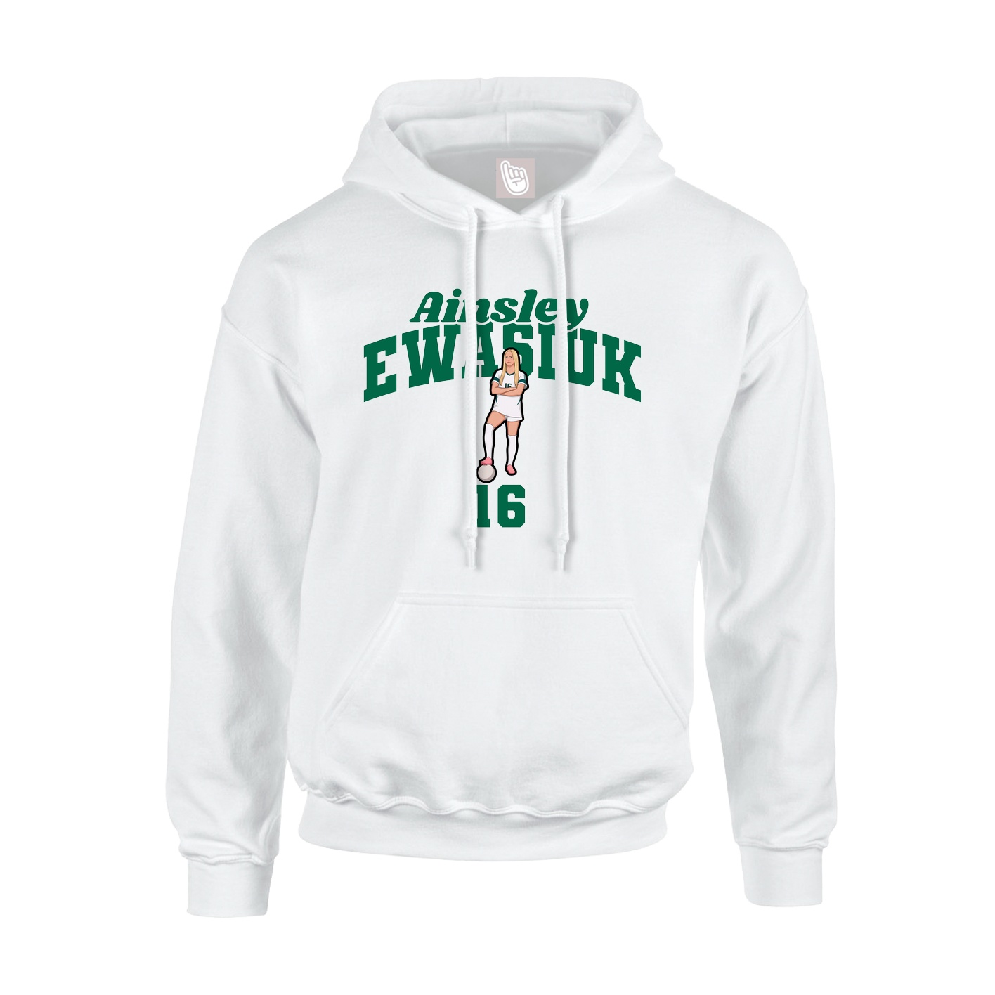 Youth Hoodie — Signature Arch in White
