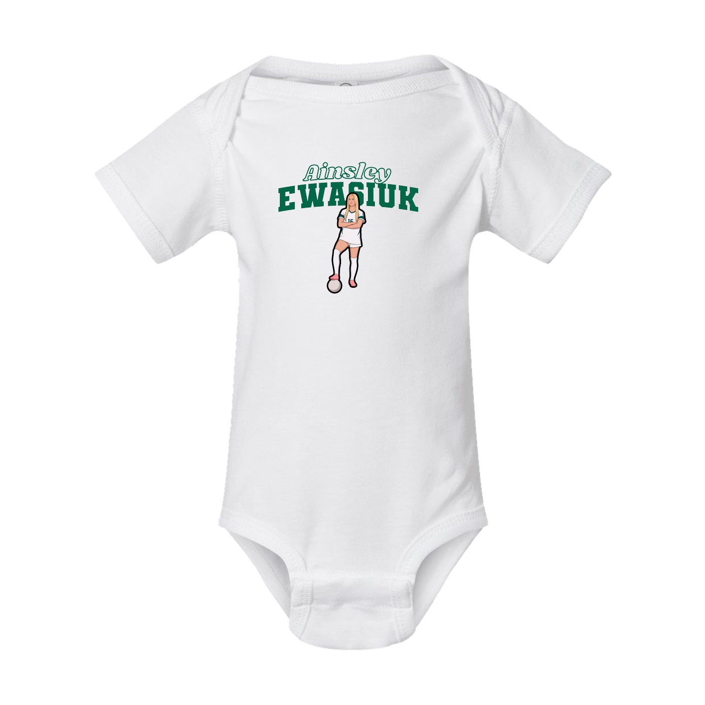 Baby Onesie — Name Arch in White