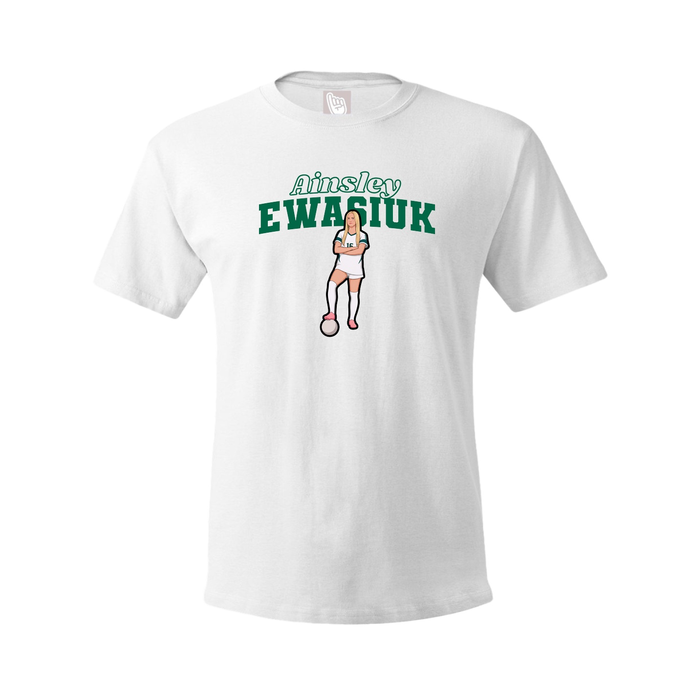 Youth Tee — Name Arch in White
