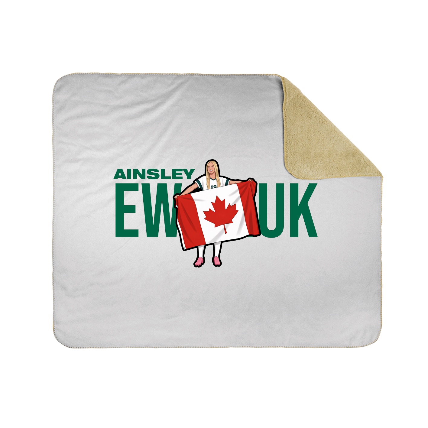 Throw Blanket — Player Name in White
