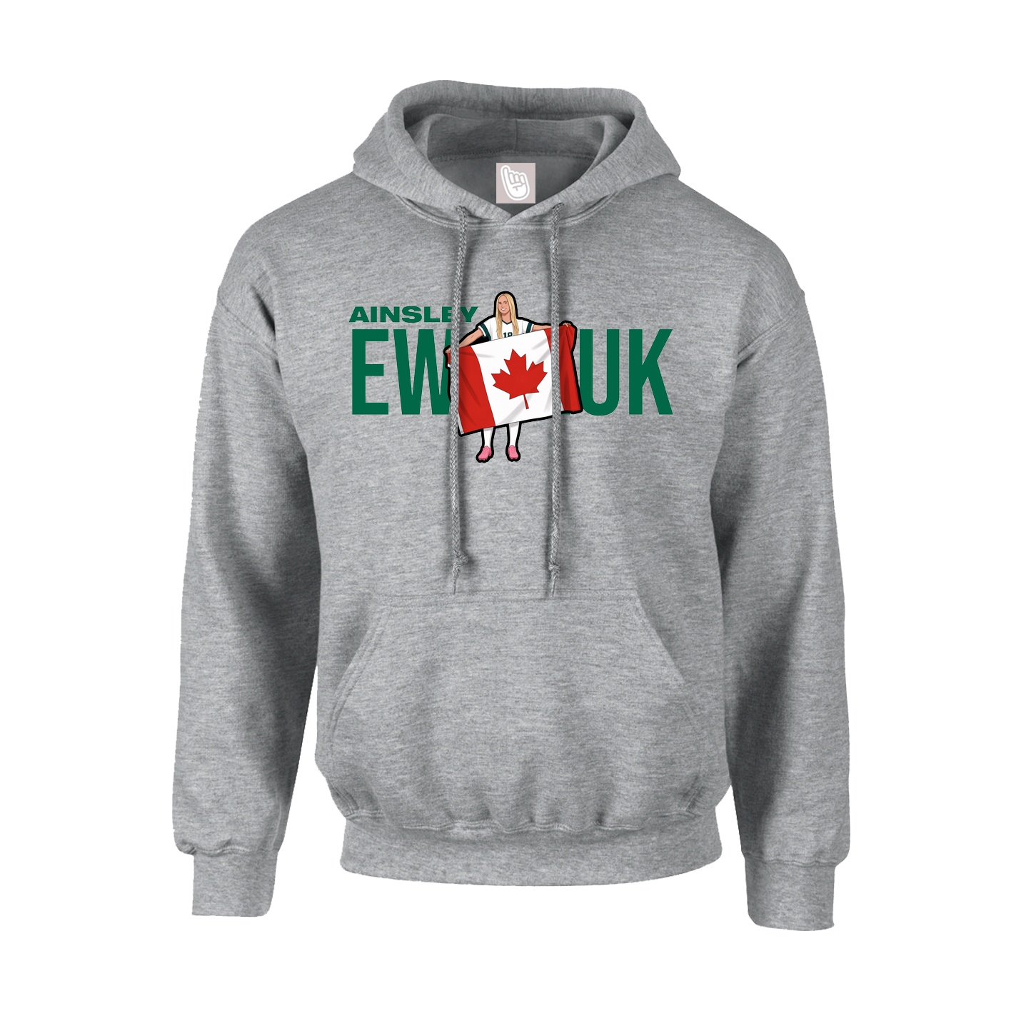 Hoodie — Player Name in Grey