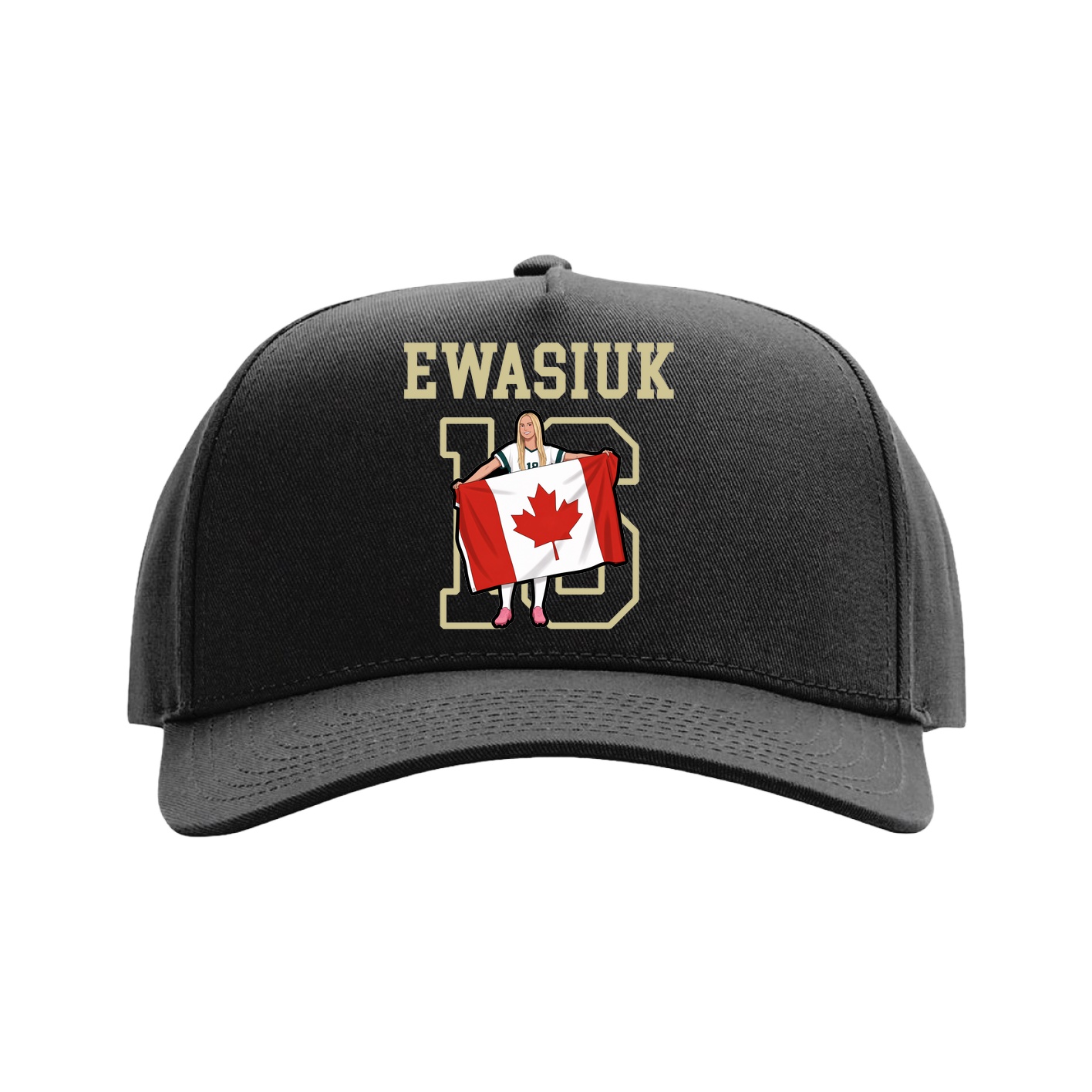 Full Fabric Five-Panel Champ Cap — Shirsey in Black