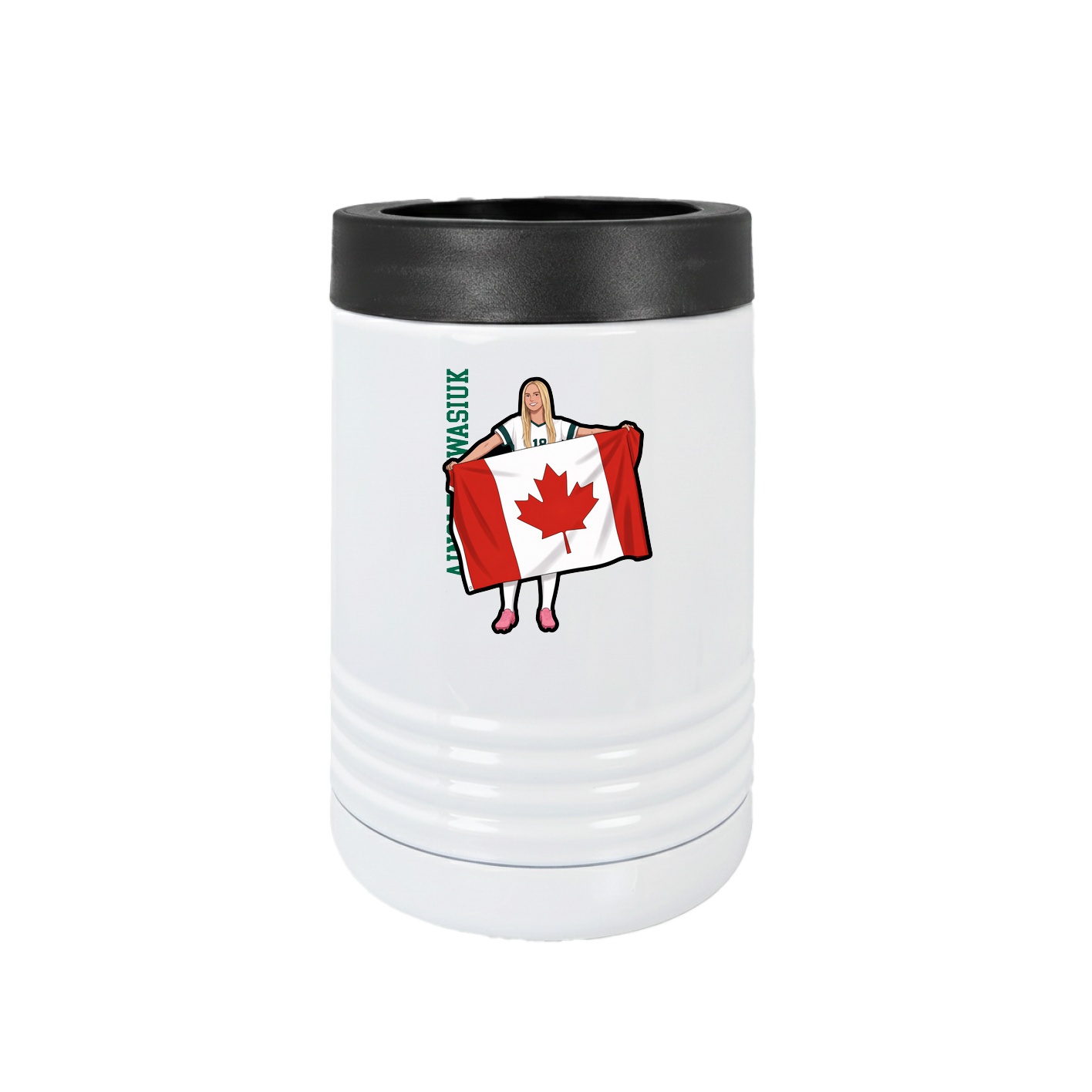 Beverage Holder — Name Vertical in White