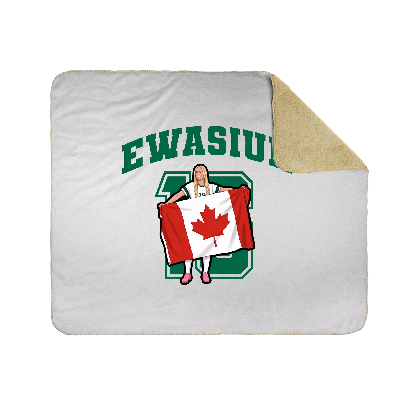 Throw Blanket — Number in White