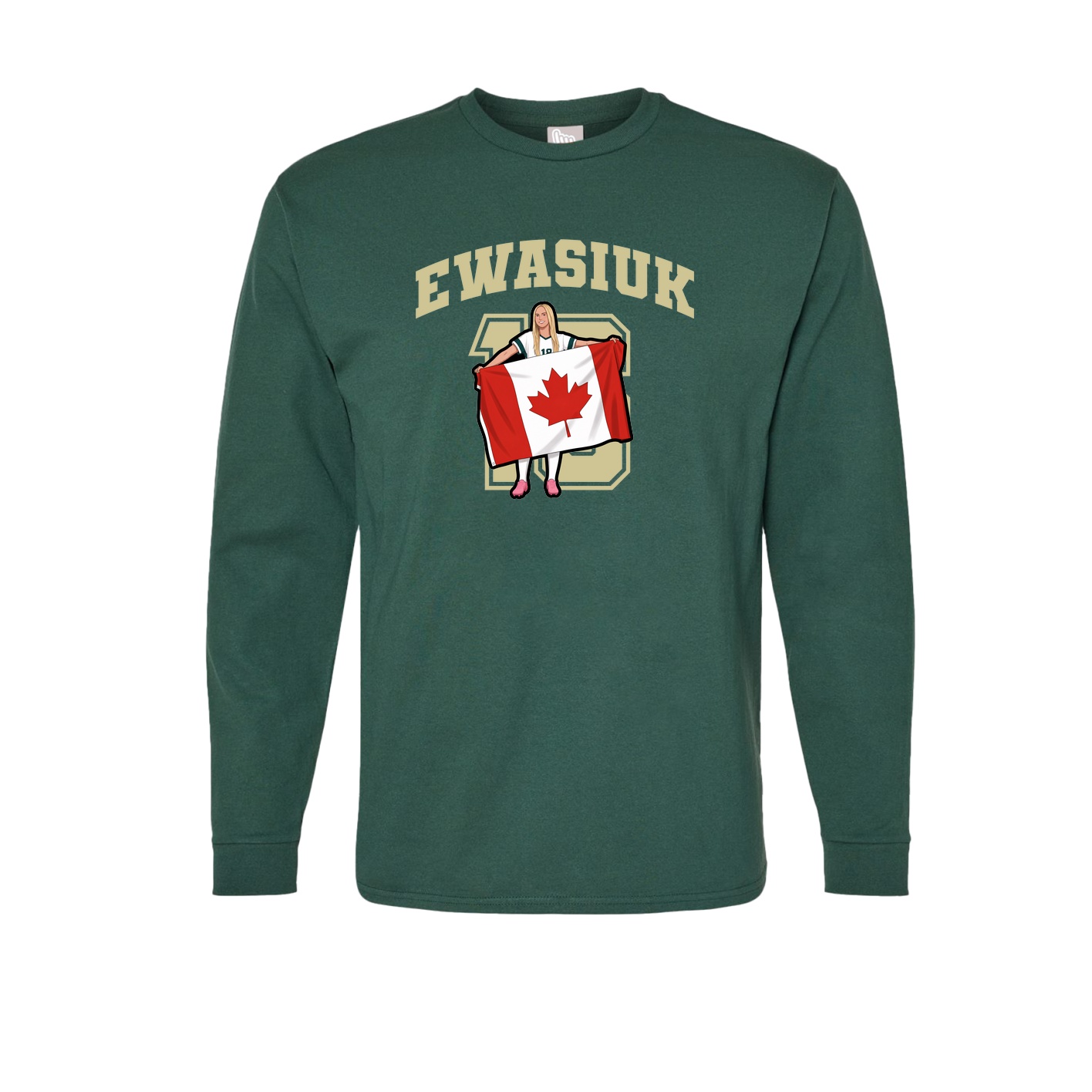 Long Sleeve Tee — Number in Green