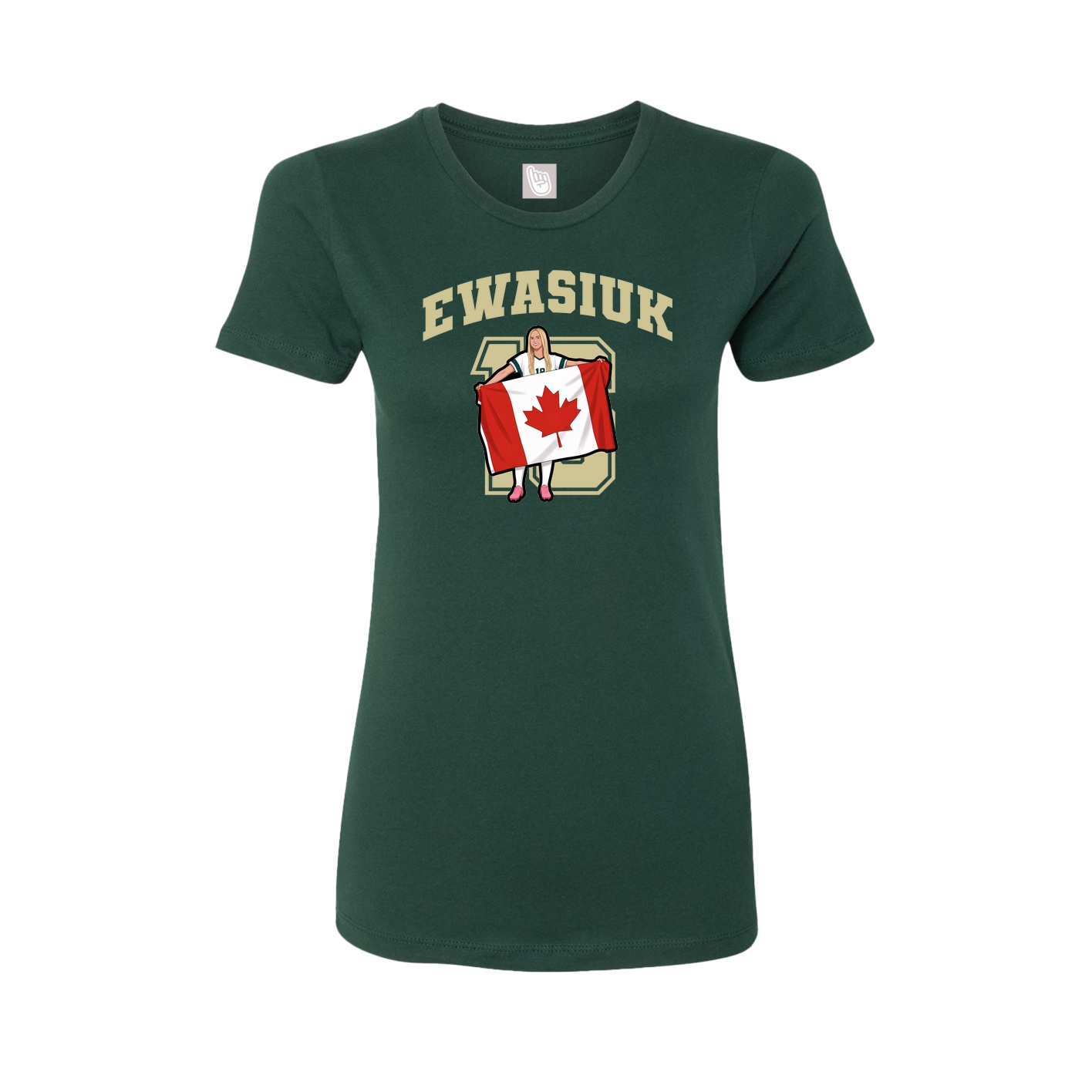 Fitted Women's Tee — Number in Green