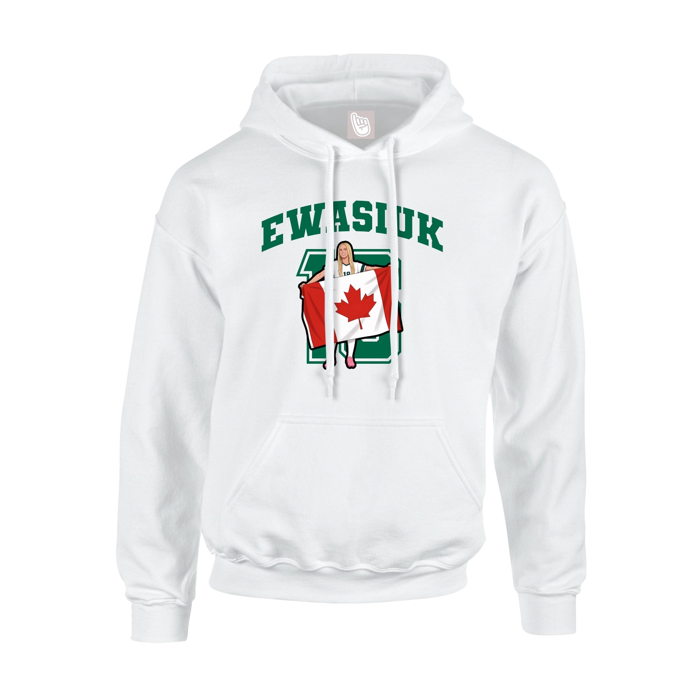 Hoodie — Number in White