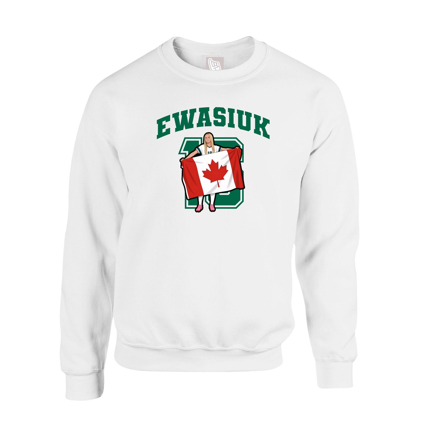 Fleece Crew — Number in White