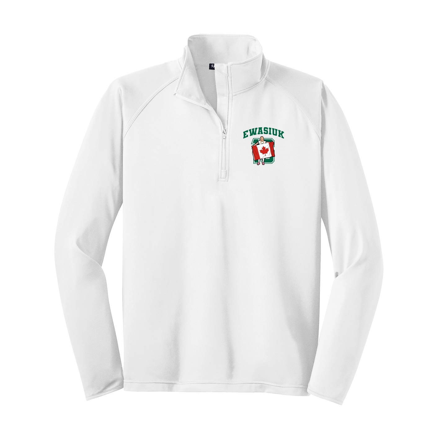 Q-Zip Pullover — Number in White