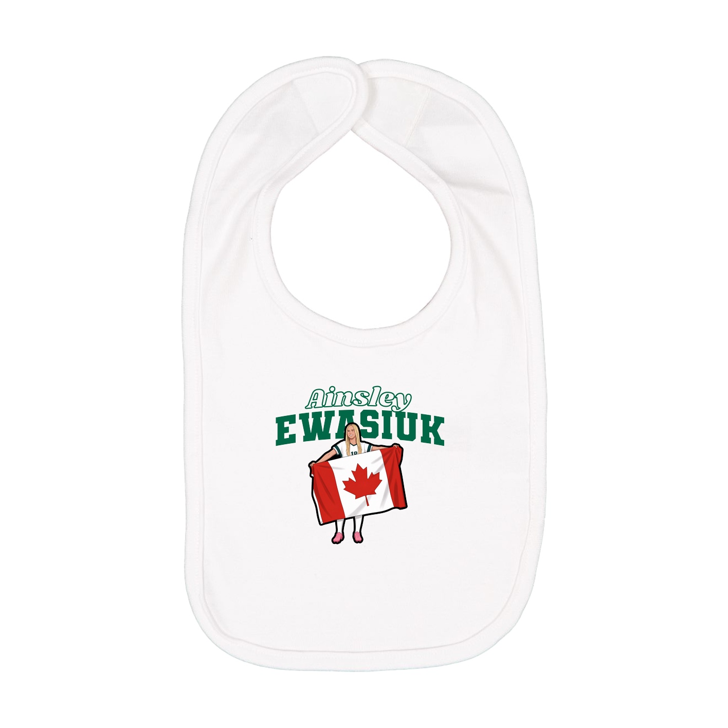 Infant Bib — Name Arch in White