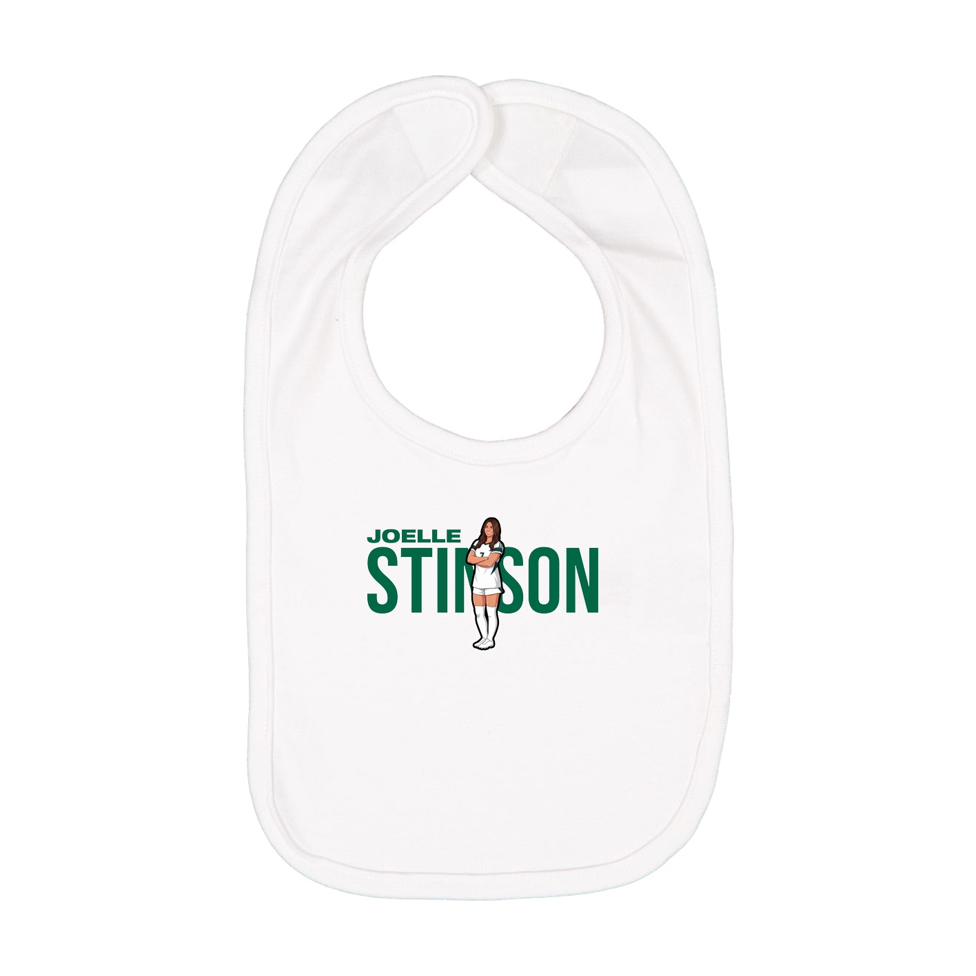 Infant Bib — Player Name in White