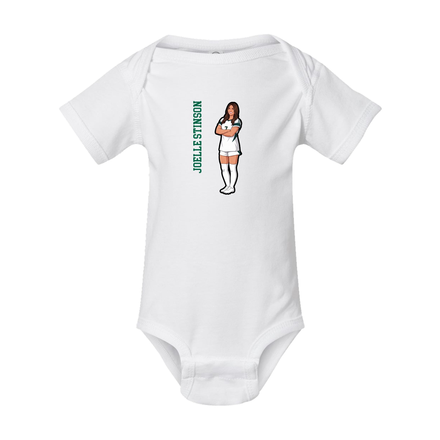 Baby Onesie — Name Vertical in White