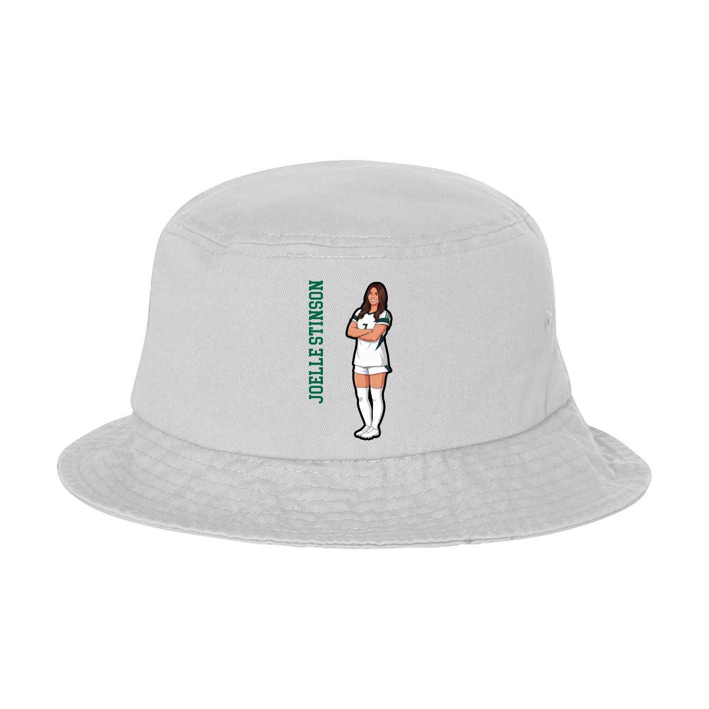 Bucket Cap — Name Vertical in White