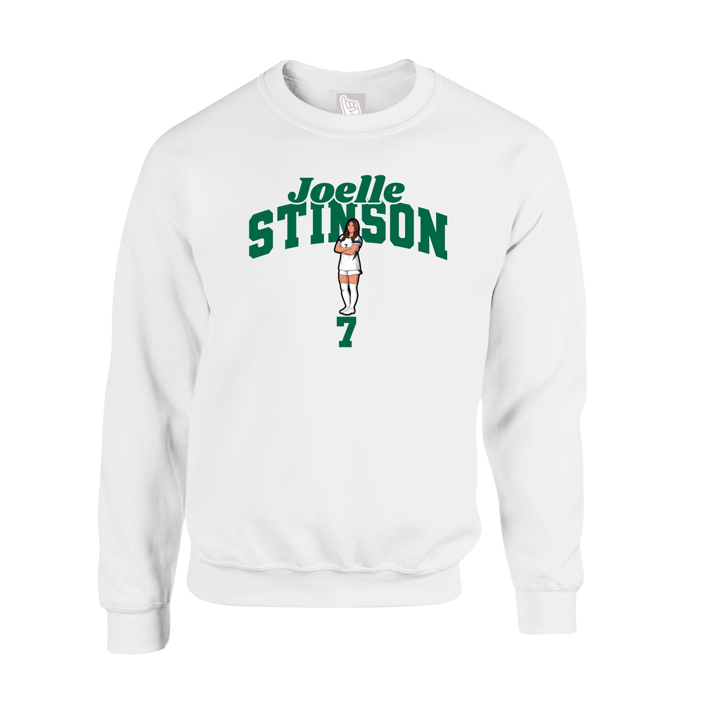 Fleece Crew — Signature Arch in White