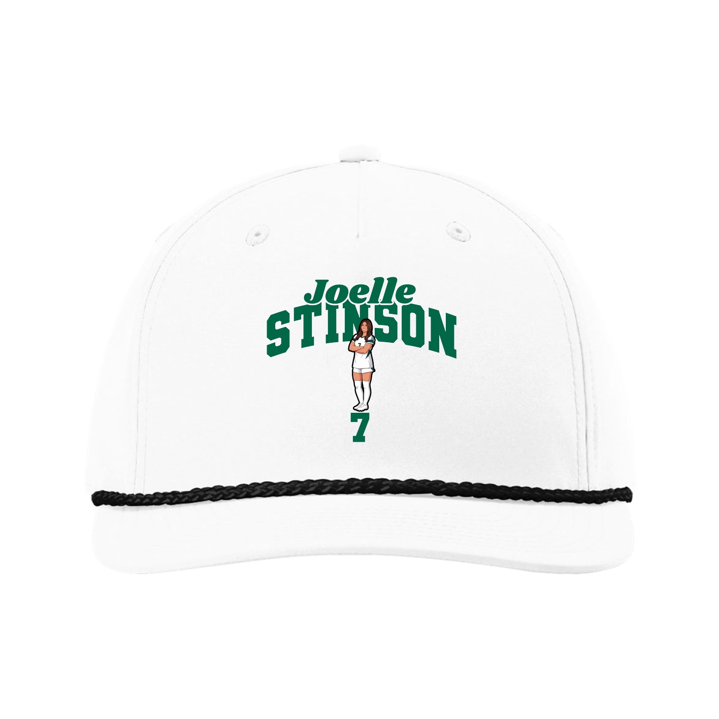 Five-Panel Classic Rope Cap — Signature Arch in White
