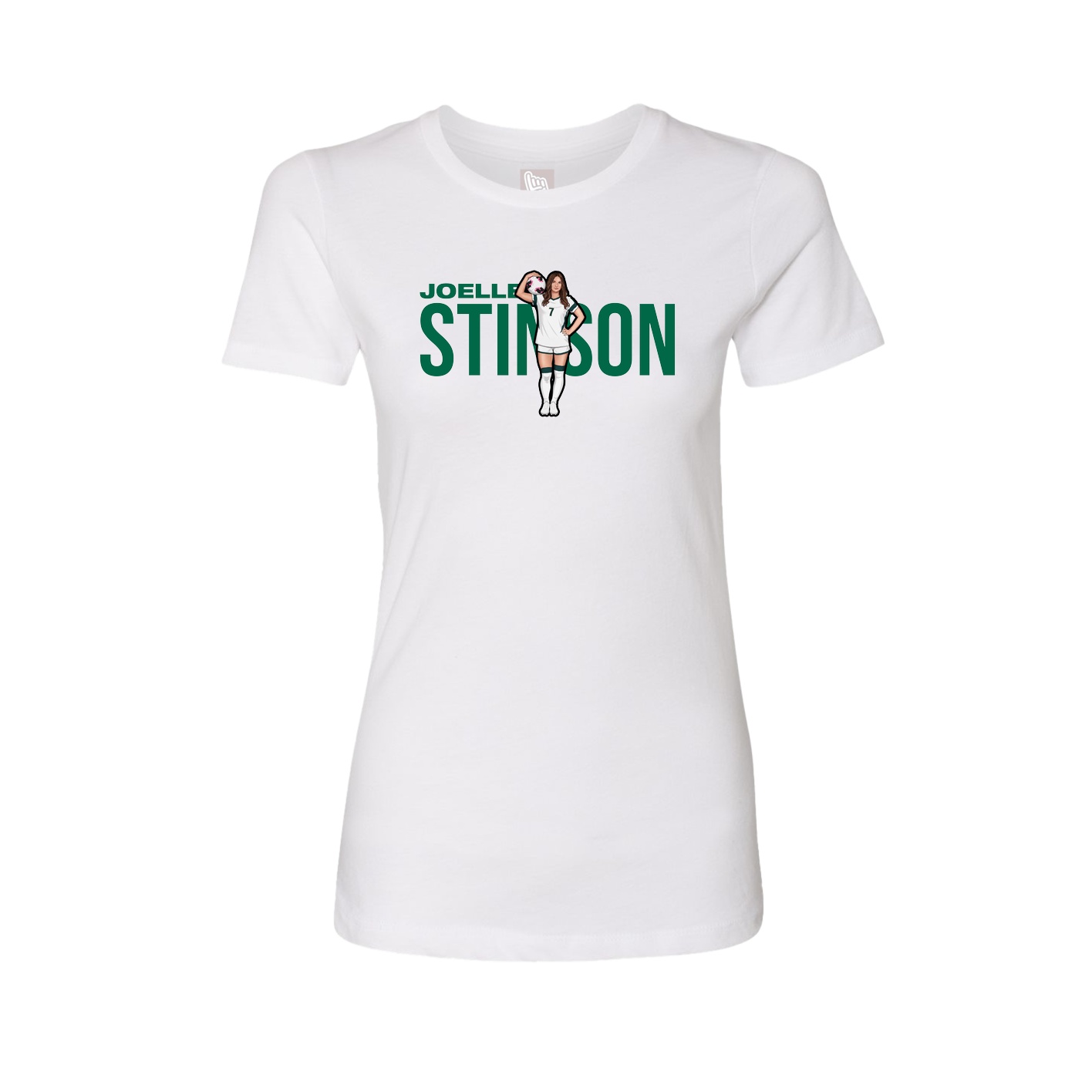 Fitted Women's Tee — Player Name in White