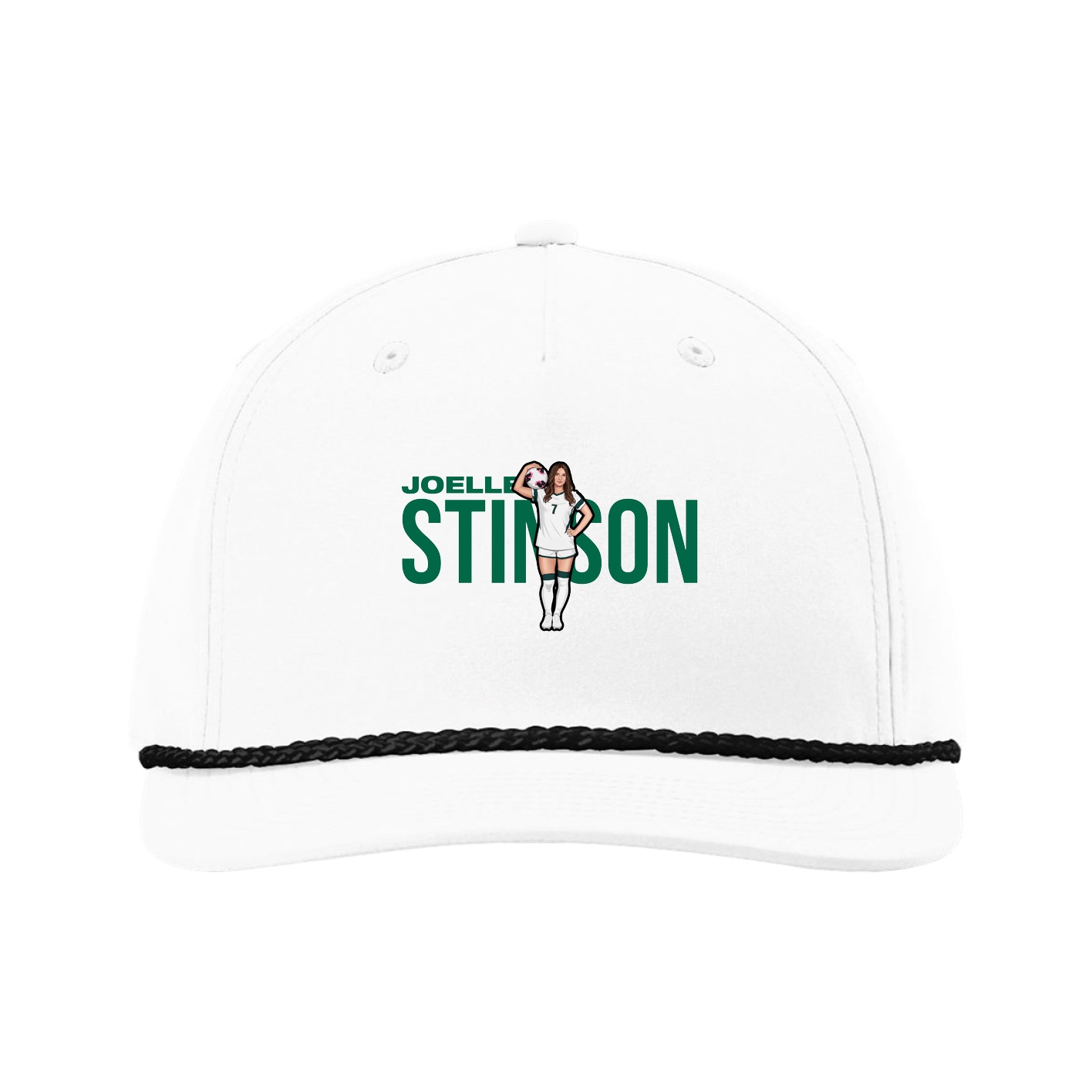 Five-Panel Classic Rope Cap — Player Name in White