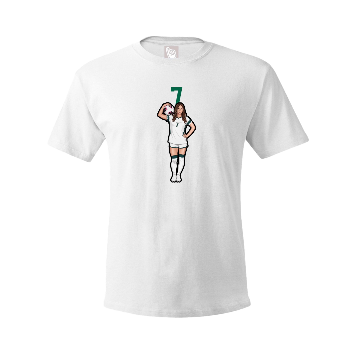 Youth Tee — Number Top in White