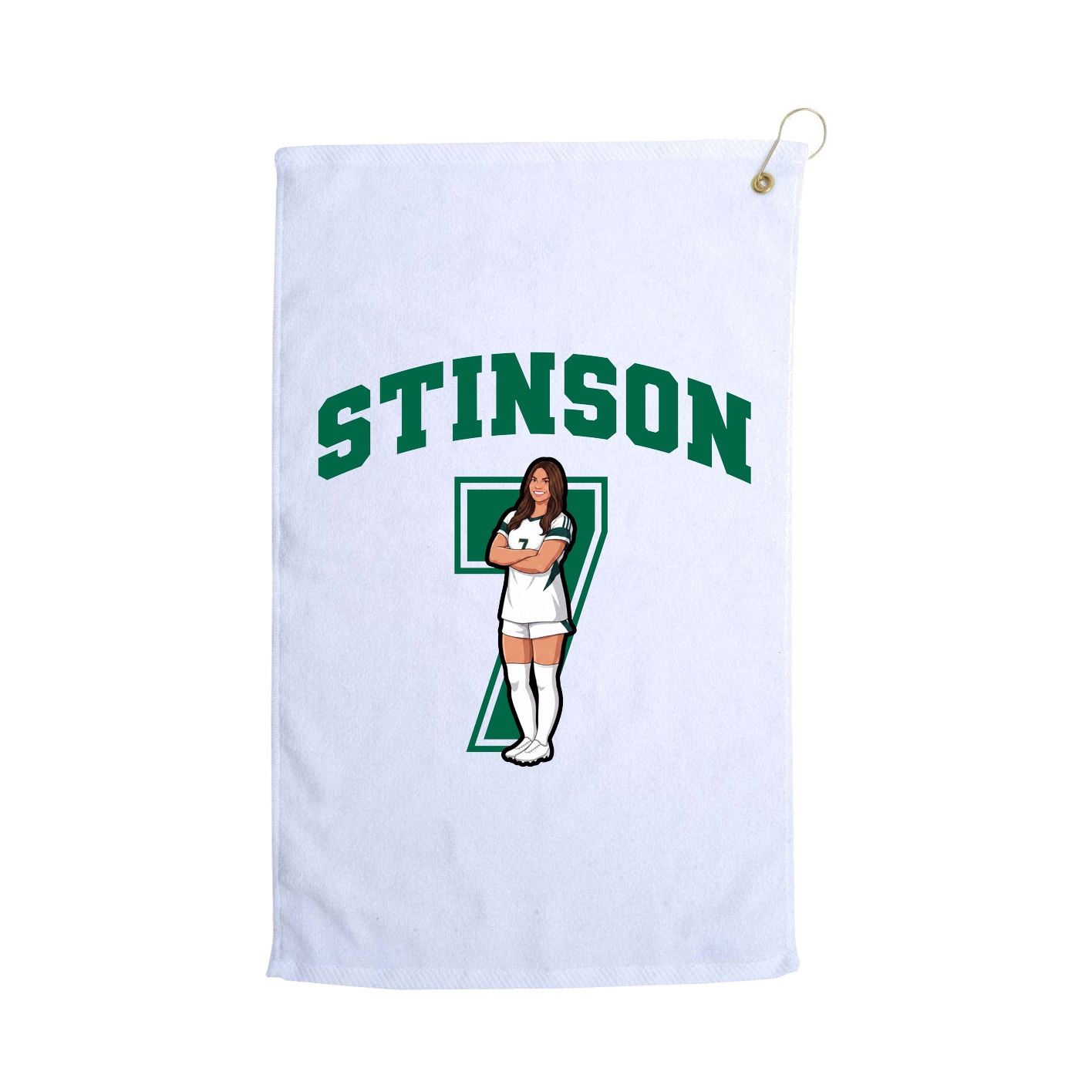 Golf Towel — Number in White