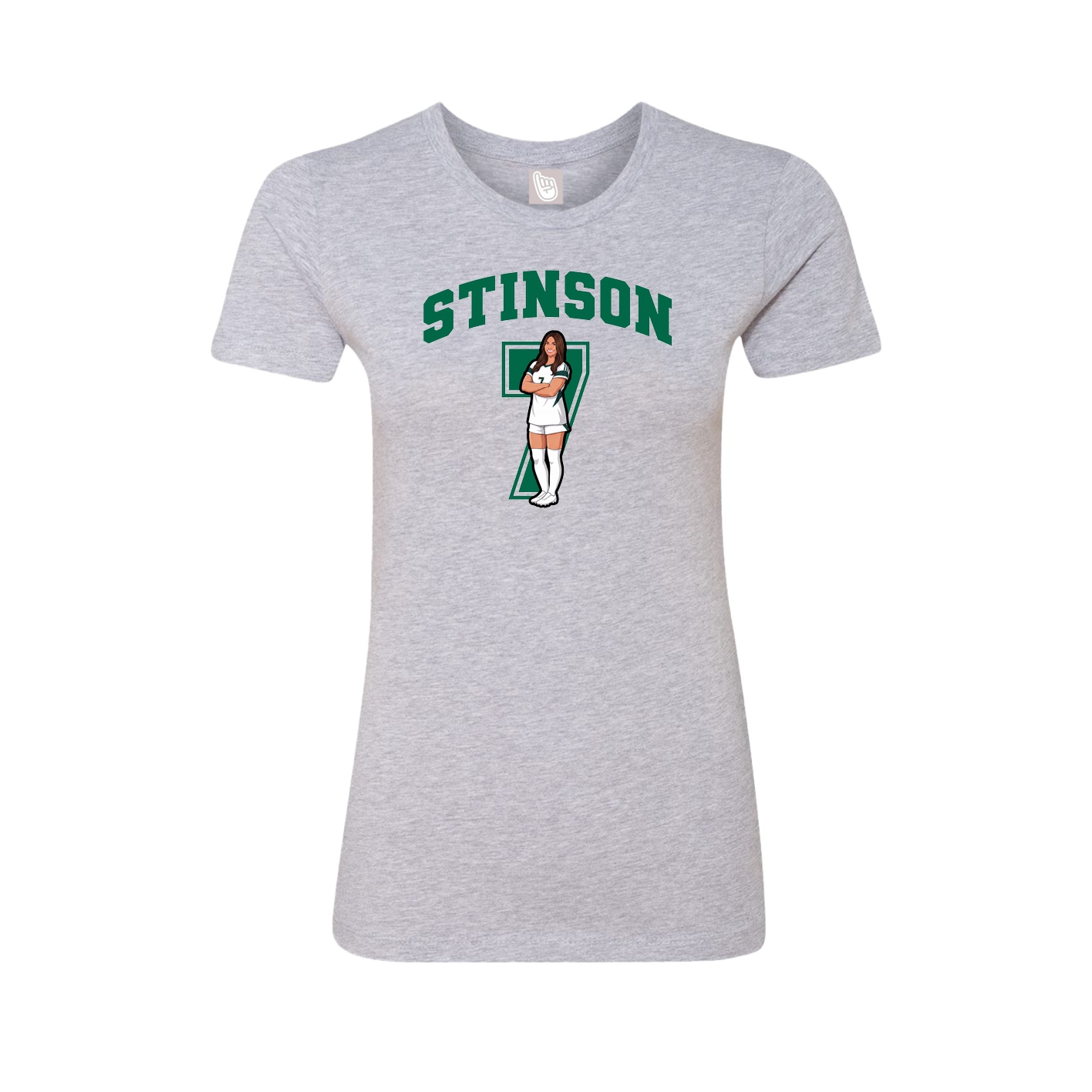 Fitted Women's Tee — Number in Grey