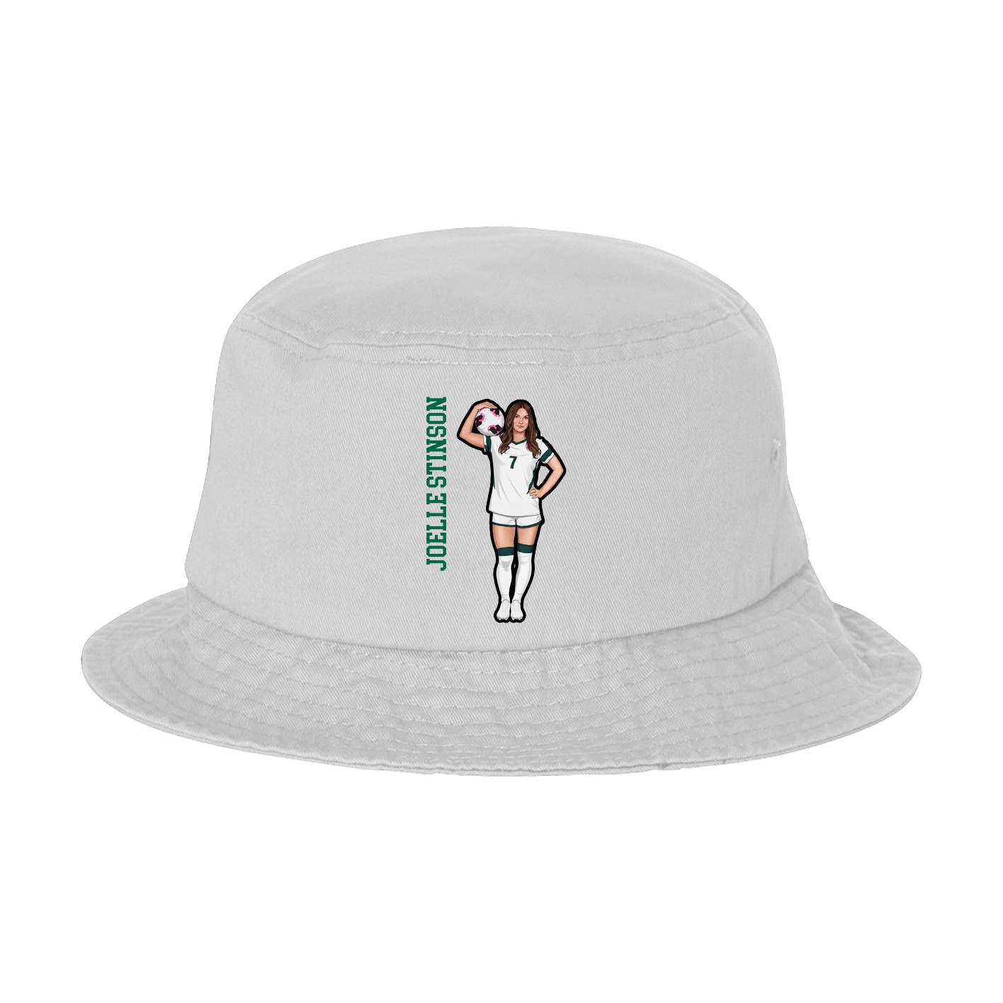 Bucket Cap — Name Vertical in White