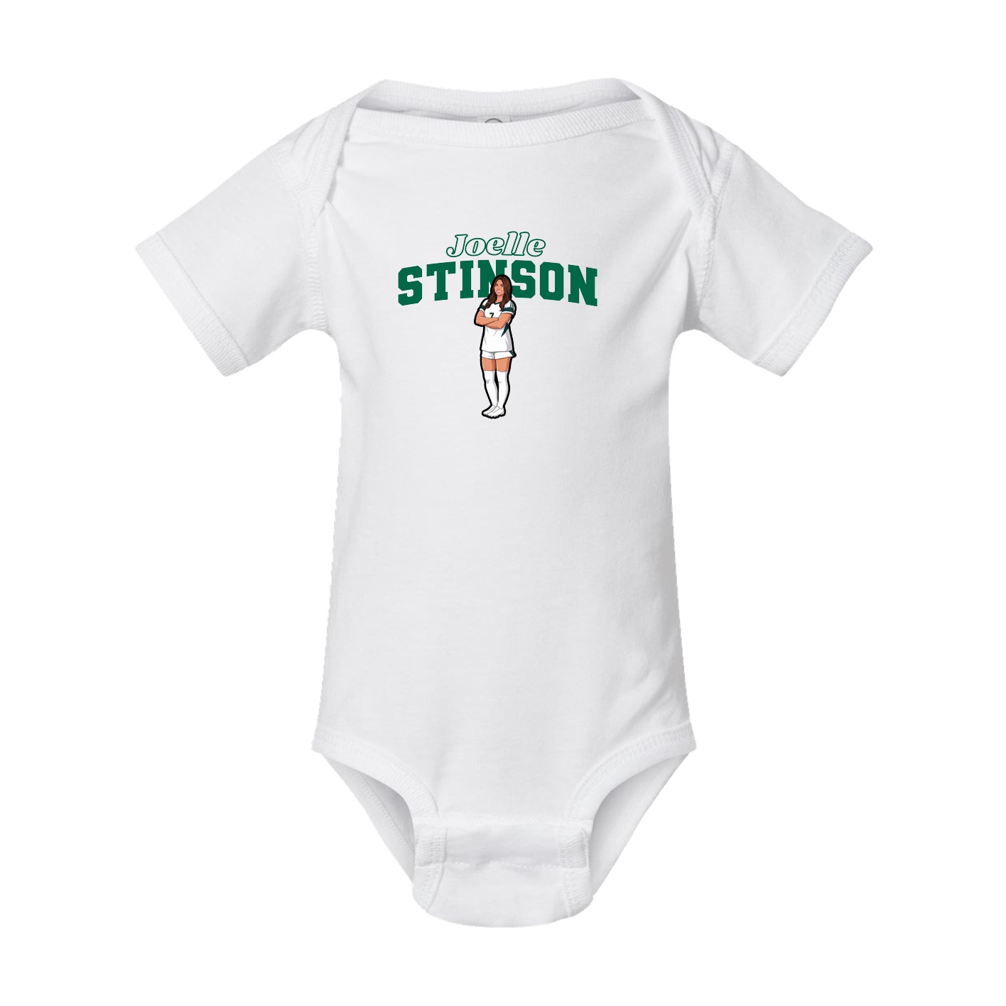 Baby Onesie — Name Arch in White