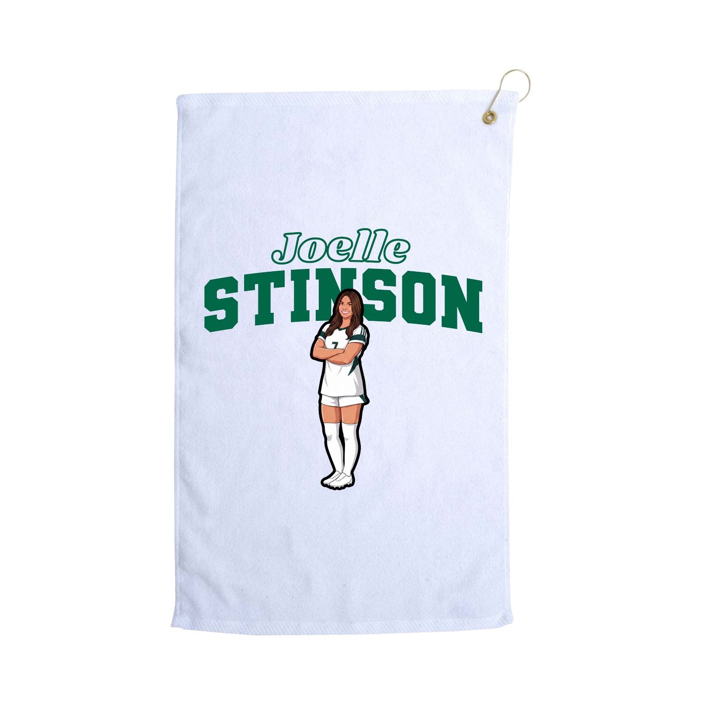 Golf Towel — Name Arch in White