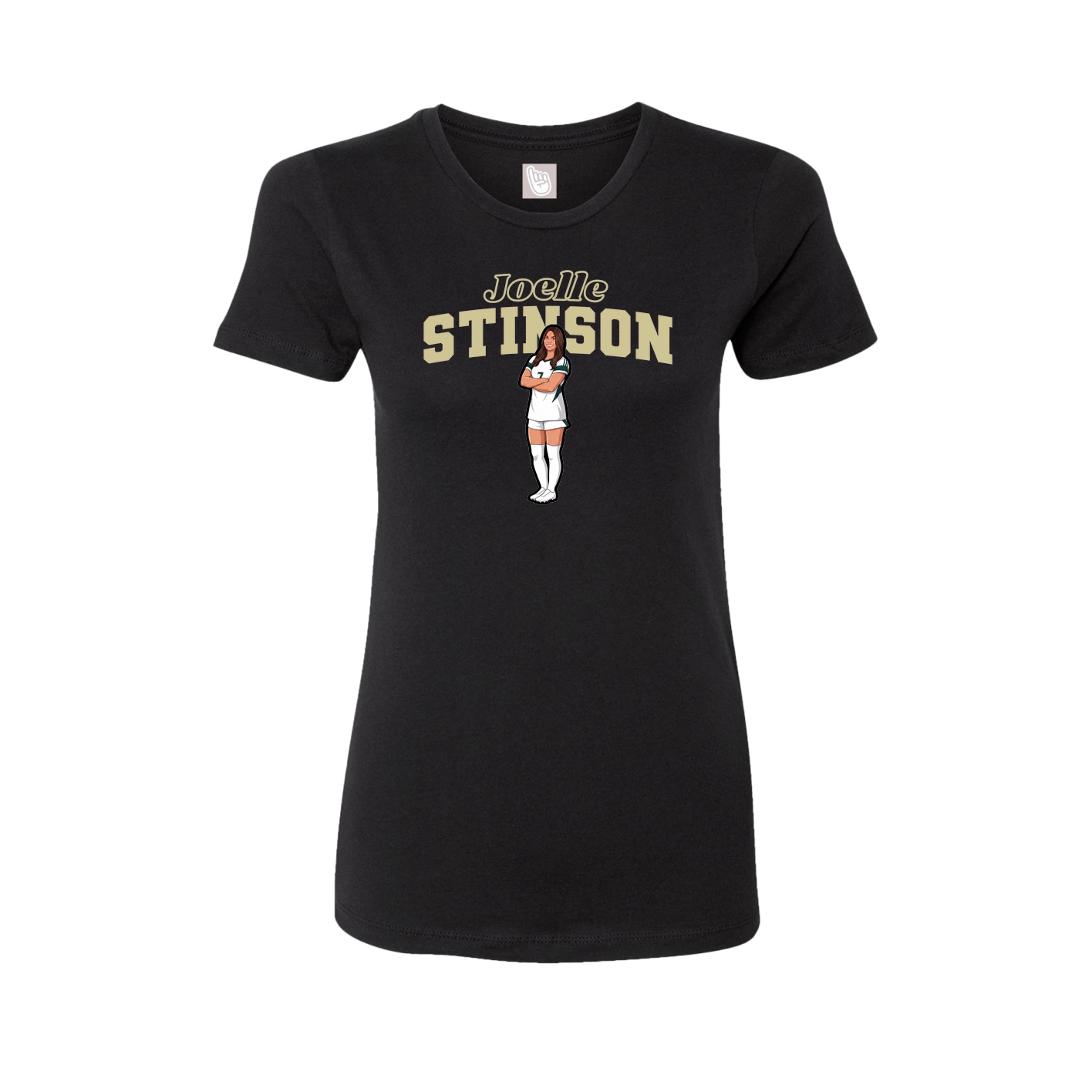 Fitted Women's Tee — Name Arch in Black