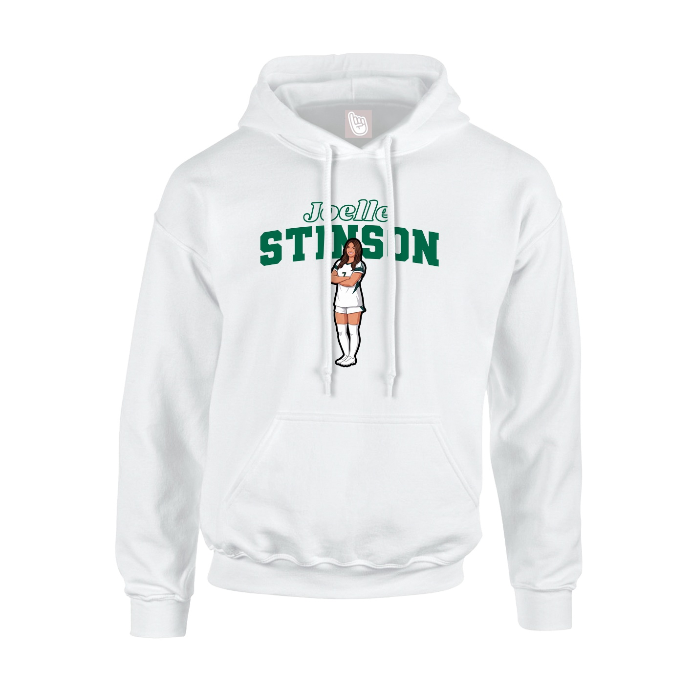 Hoodie — Name Arch in White