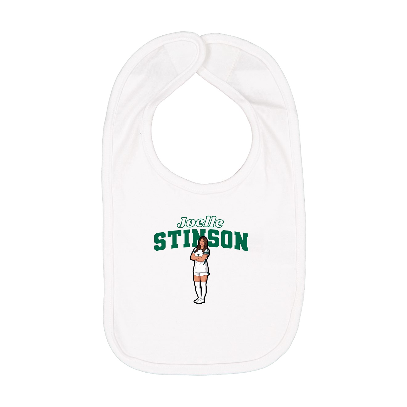 Infant Bib — Name Arch in White