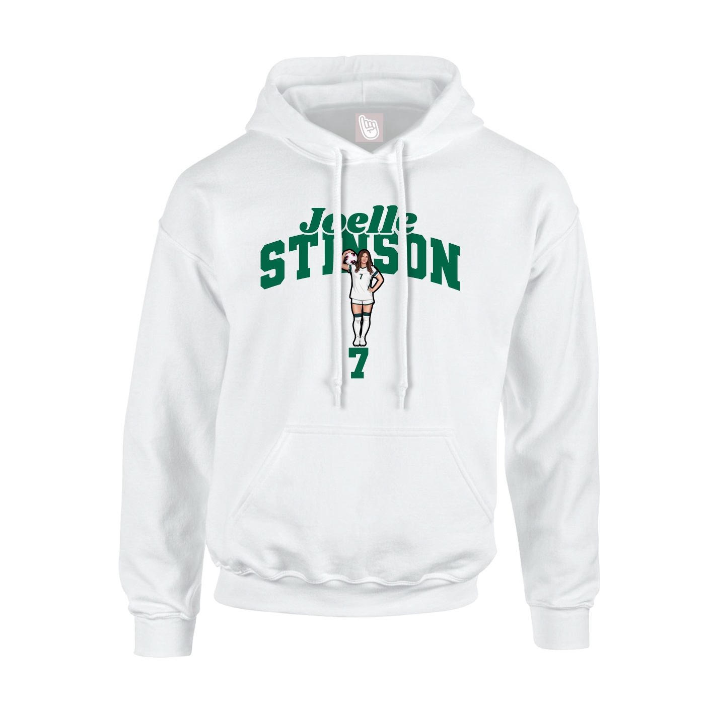 Youth Hoodie — Signature Arch in White