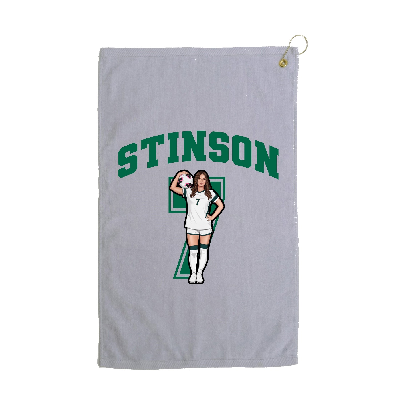 Golf Towel — Number in Grey