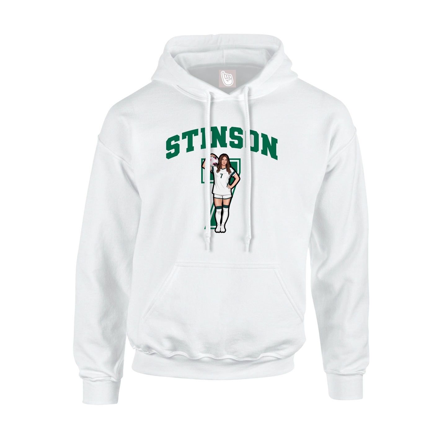 Youth Hoodie — Number in White