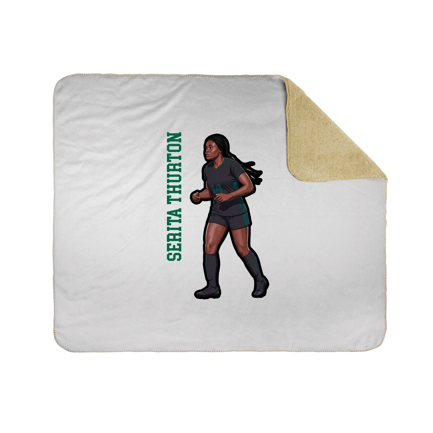Throw Blanket — Name Vertical in White