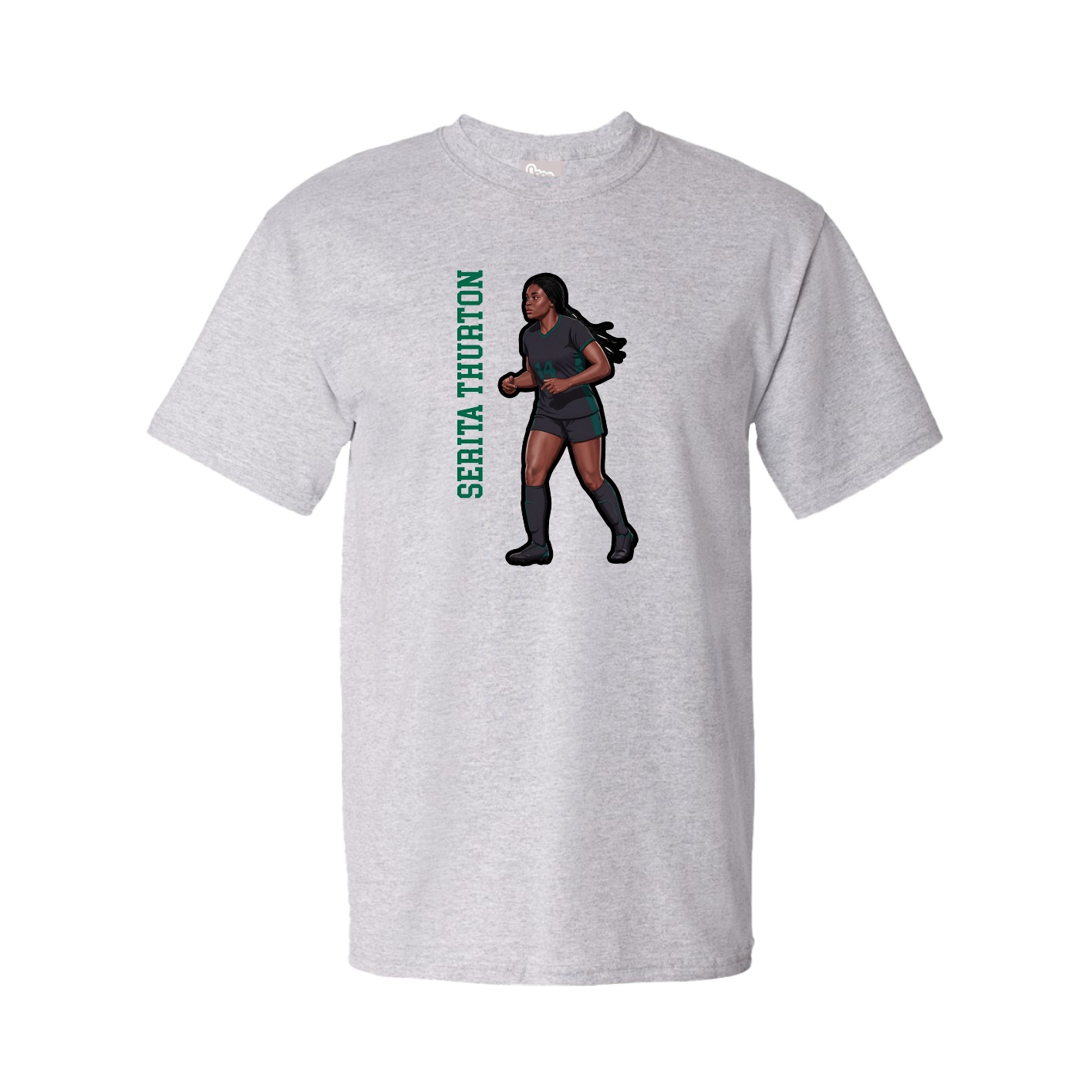 Tee — Name Vertical in Grey