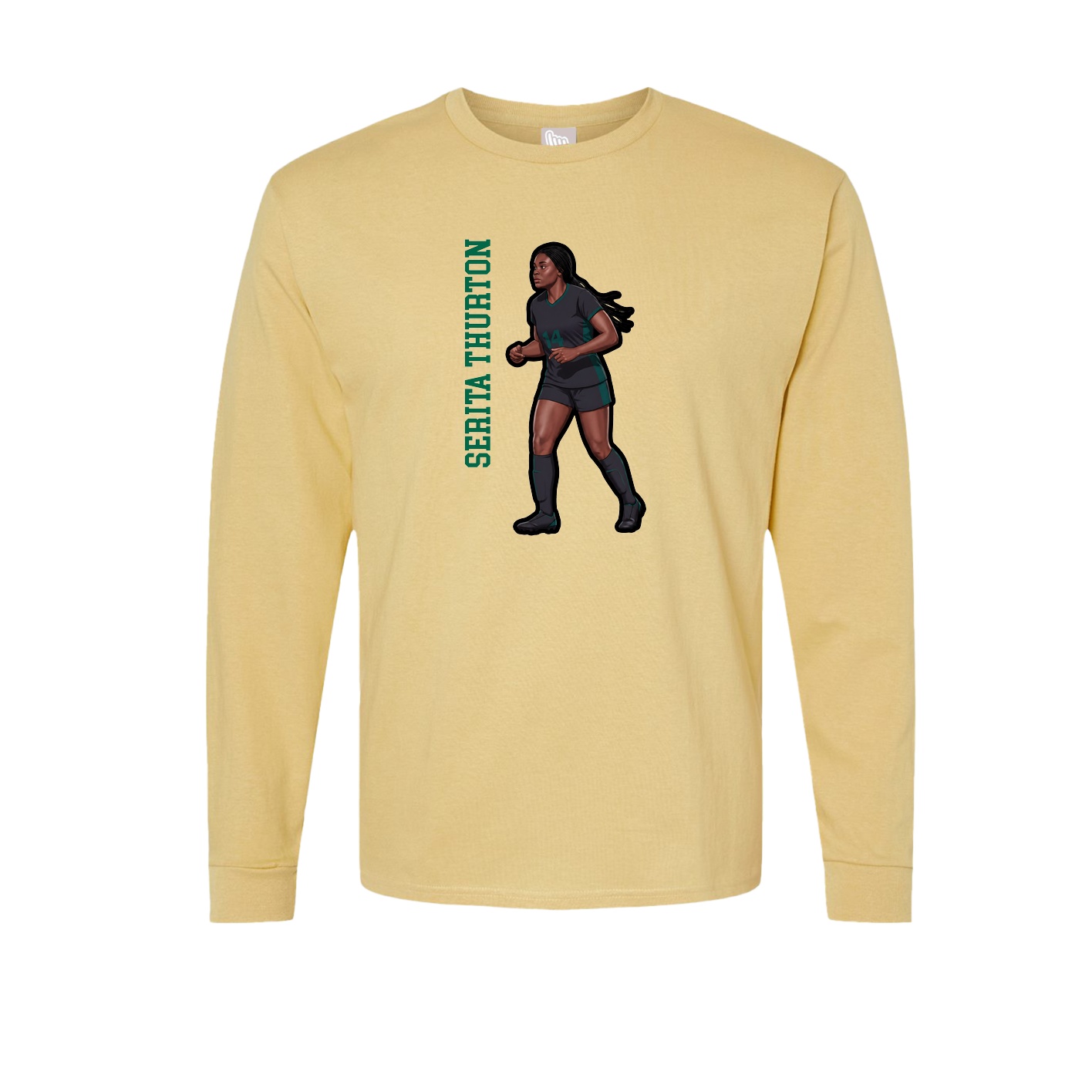 Long Sleeve Tee — Name Vertical in Vegas Gold