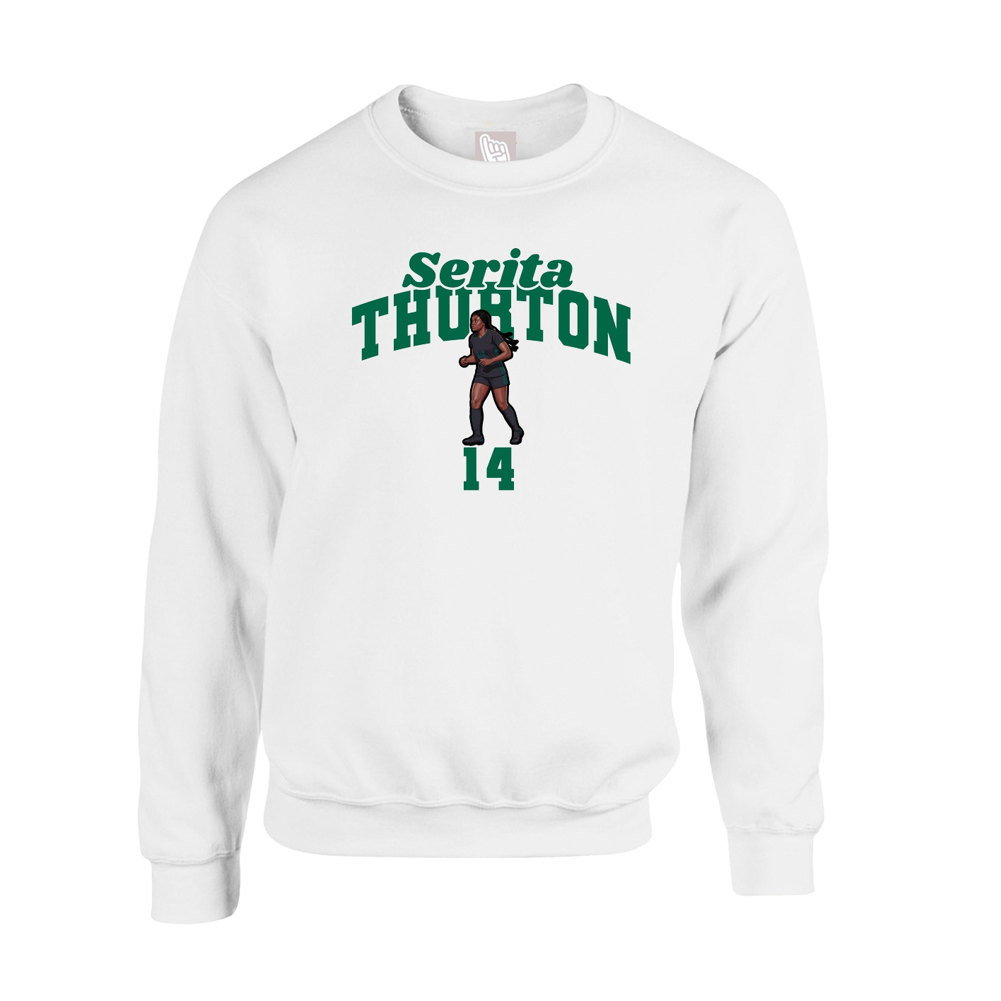 Fleece Crew — Signature Arch in White