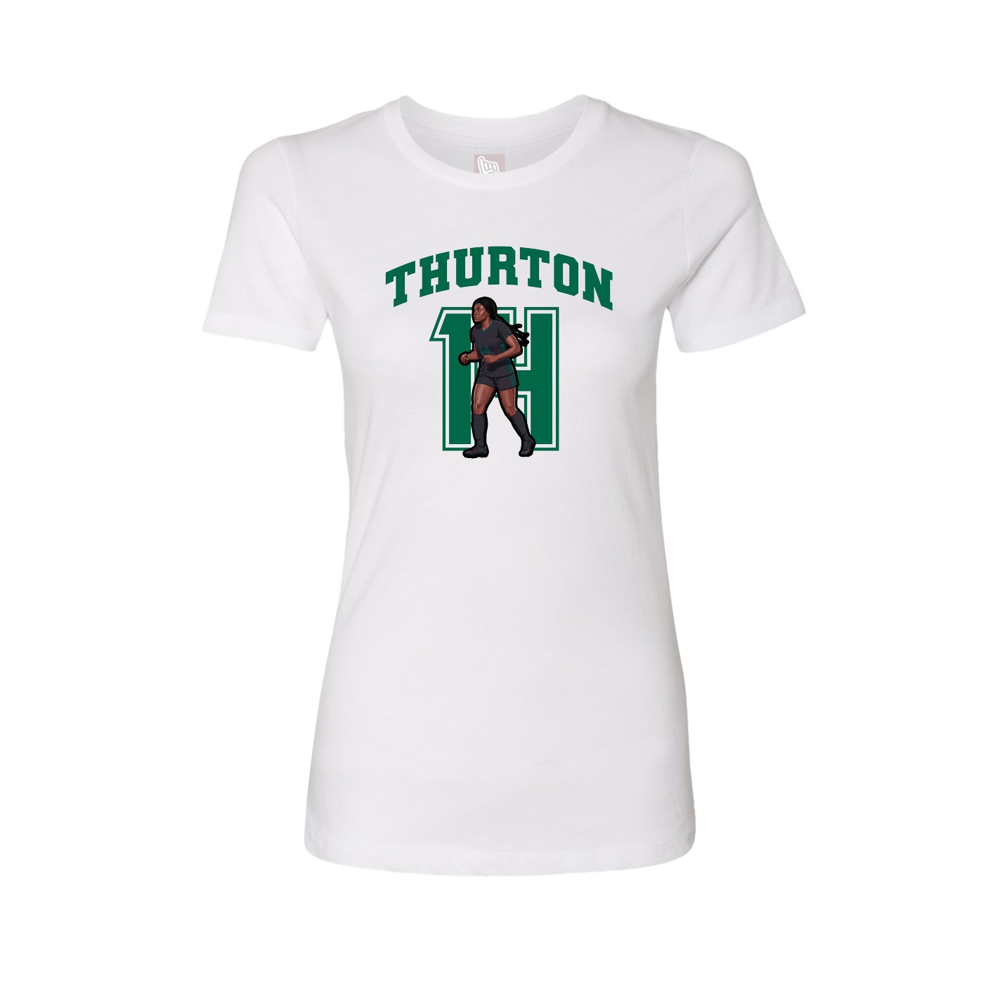 Fitted Women's Tee — Number in White