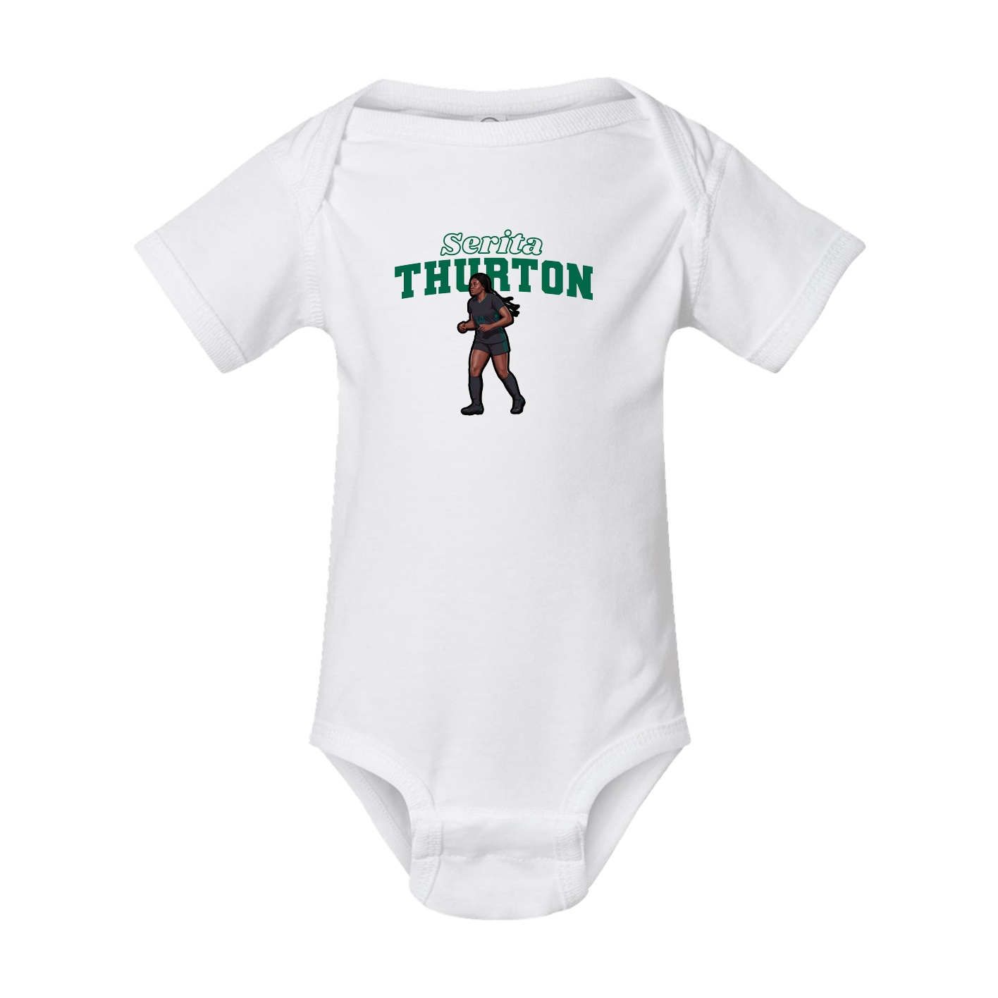 Baby Onesie — Name Arch in White