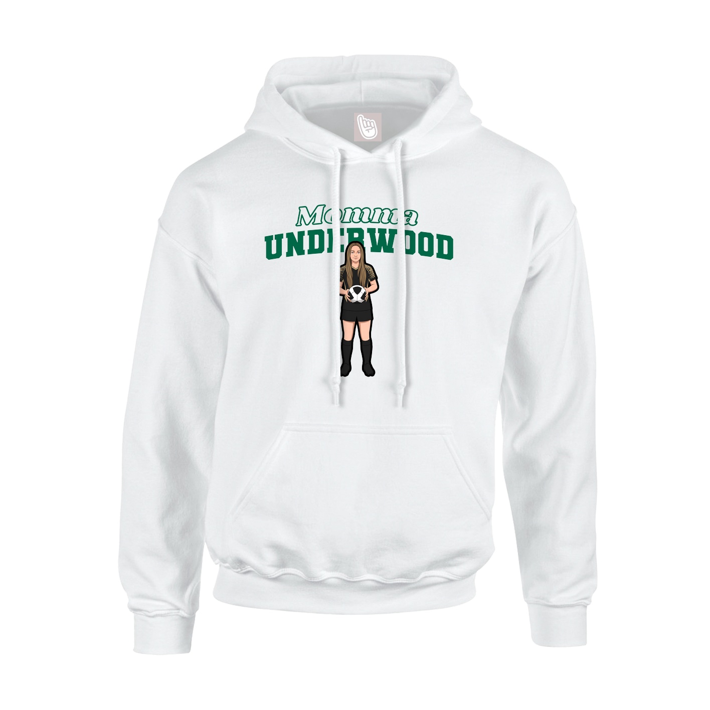 Youth Hoodie — Mothers Day Block in White