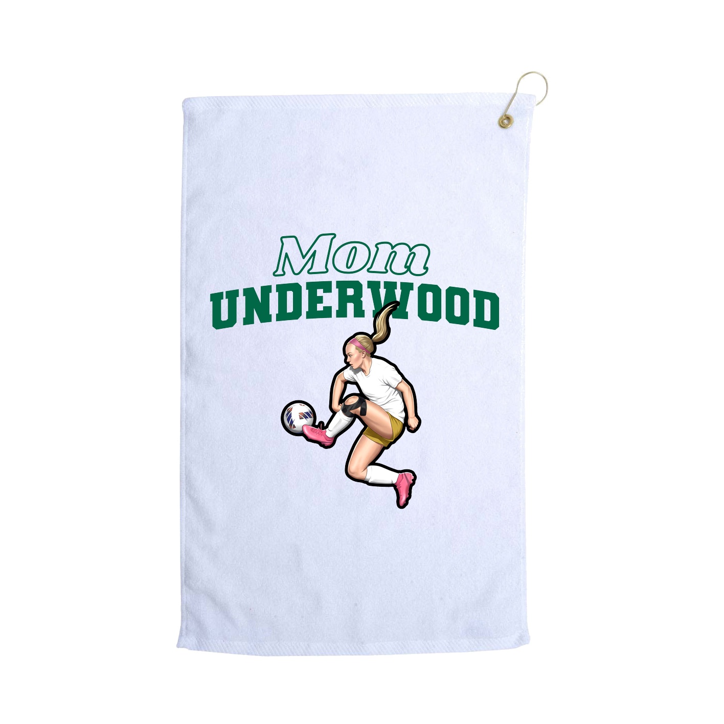 Golf Towel — Mothers Day Block in White