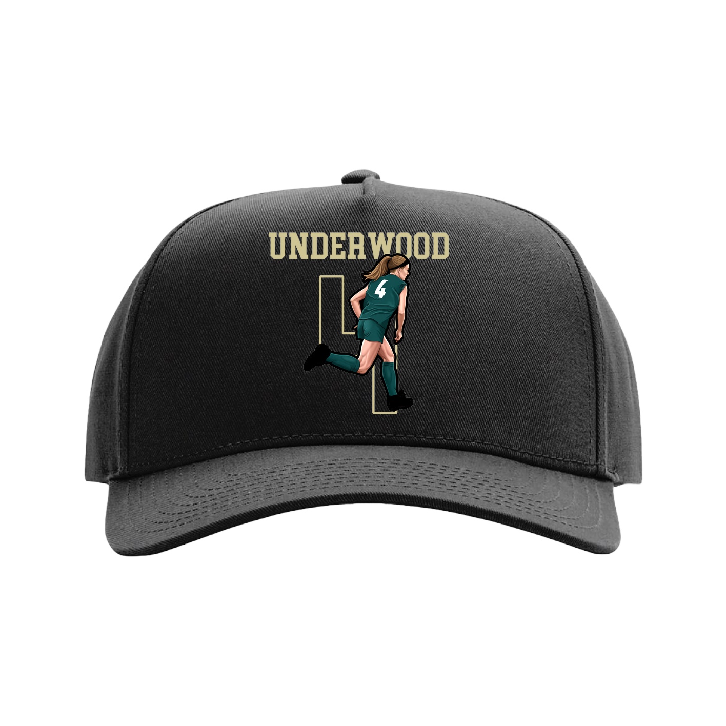 Full Fabric Five-Panel Champ Cap — Shirsey in Black