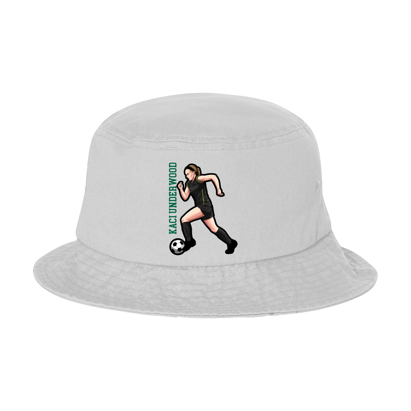 Bucket Cap — Name Vertical in White