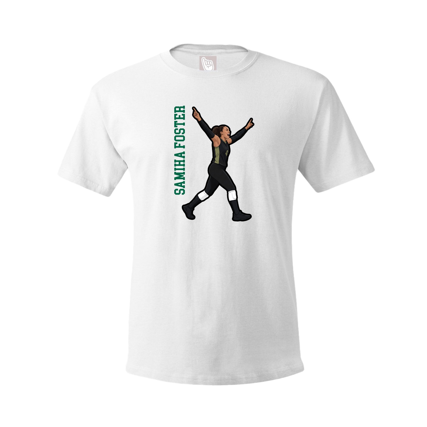 Tee — Name Vertical in White