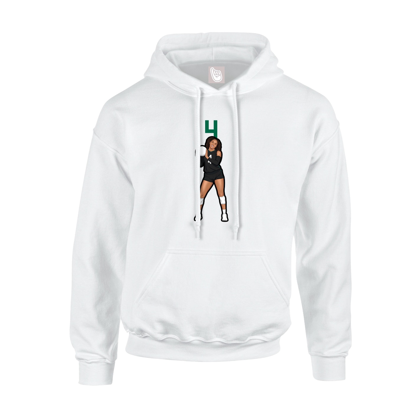 Hoodie — Number Top in White