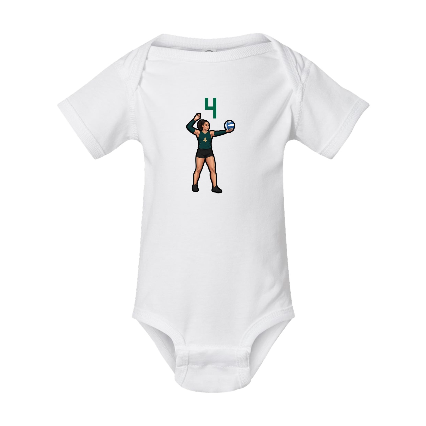 Baby Onesie — Number Top in White