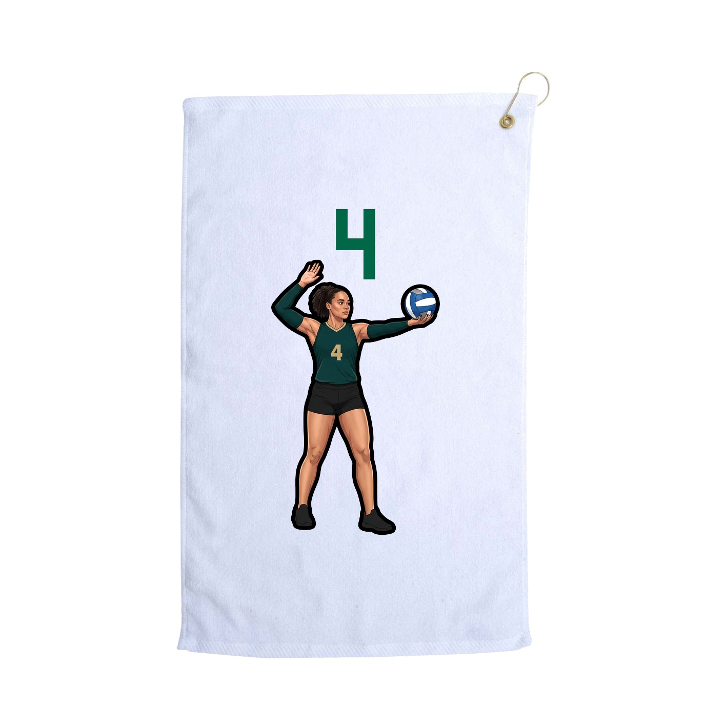 Golf Towel — Number Top in White