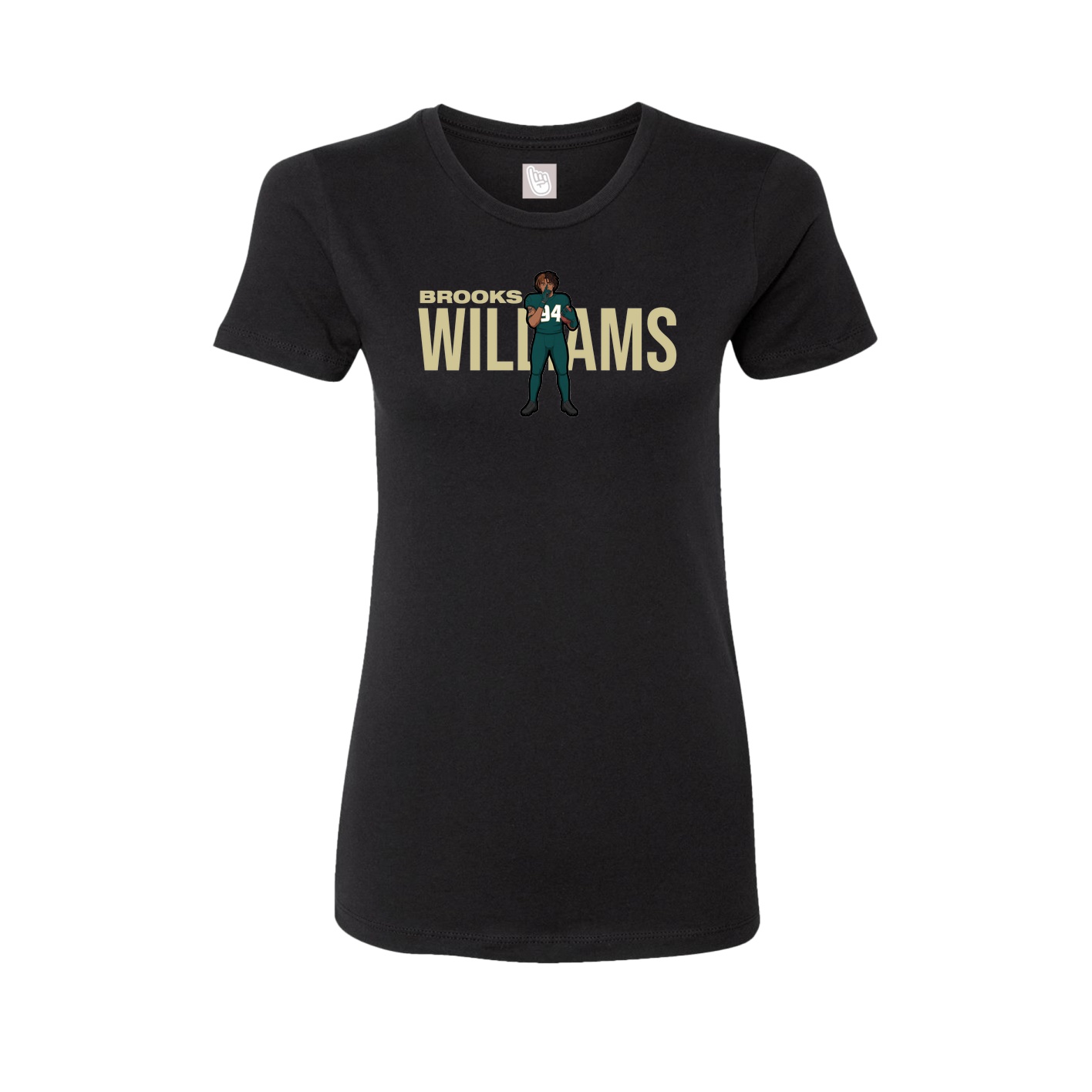 Fitted Women's Tee — Player Name in Black